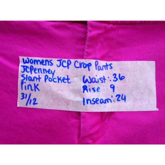 JCP Women's J.C. Penney Pink Size 31 (36x24) Cropped/Ankle Pants - Picture 4 of 8